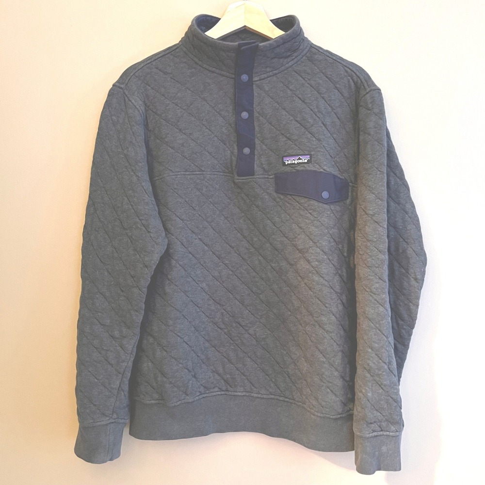 Patagonia Mens Organic Cotton Quilt Snap-T Pullover Grey STY25371 Size M